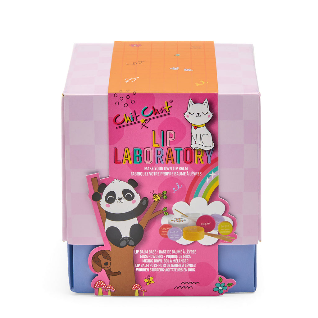 Lip balm packaging with cartoon characters on a white background